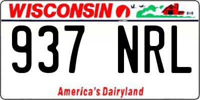 WI license plate 937NRL
