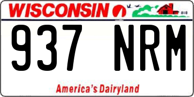 WI license plate 937NRM