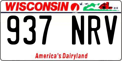 WI license plate 937NRV