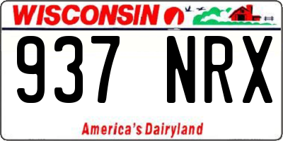 WI license plate 937NRX