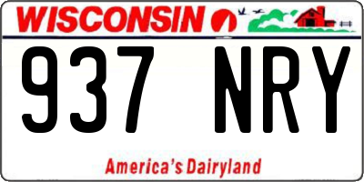 WI license plate 937NRY