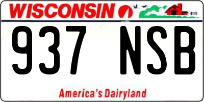 WI license plate 937NSB
