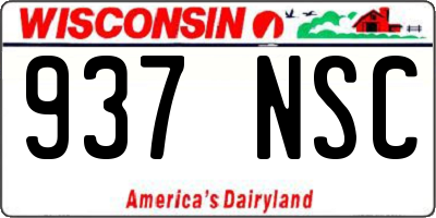 WI license plate 937NSC