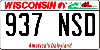 WI license plate 937NSD