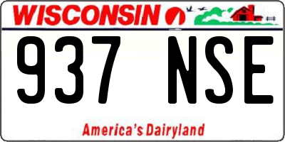 WI license plate 937NSE