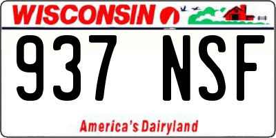 WI license plate 937NSF