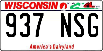 WI license plate 937NSG