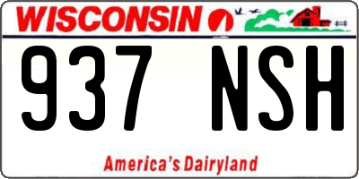 WI license plate 937NSH