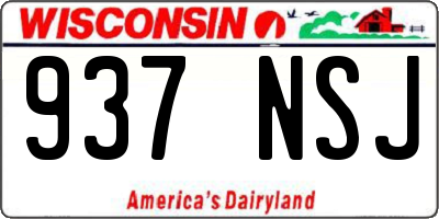 WI license plate 937NSJ