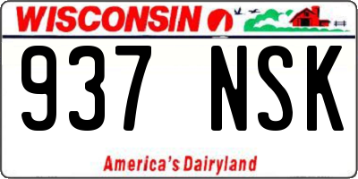 WI license plate 937NSK