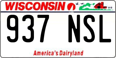 WI license plate 937NSL