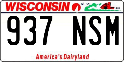 WI license plate 937NSM