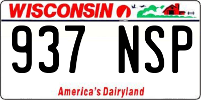 WI license plate 937NSP