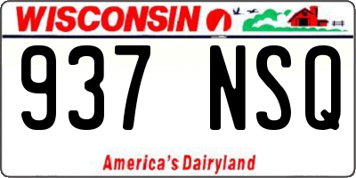 WI license plate 937NSQ