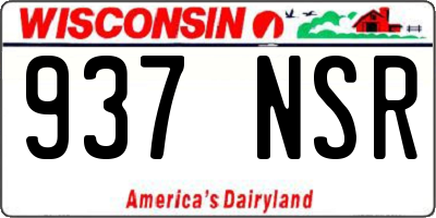 WI license plate 937NSR