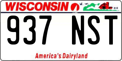 WI license plate 937NST