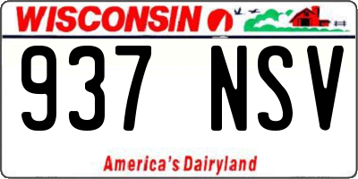 WI license plate 937NSV