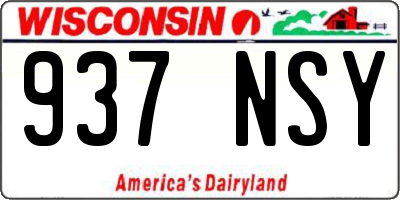 WI license plate 937NSY