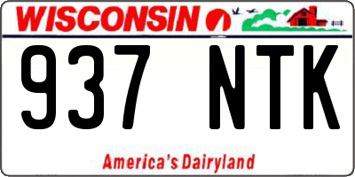 WI license plate 937NTK