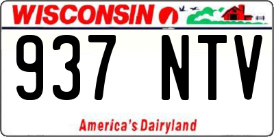 WI license plate 937NTV