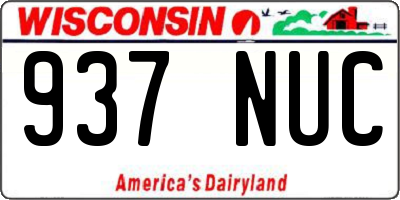 WI license plate 937NUC