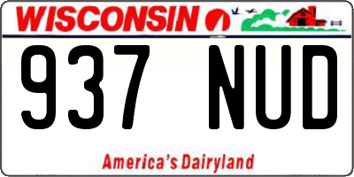 WI license plate 937NUD