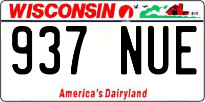 WI license plate 937NUE
