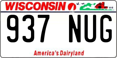 WI license plate 937NUG