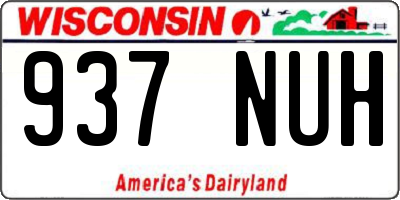 WI license plate 937NUH