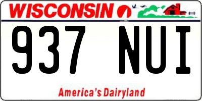 WI license plate 937NUI
