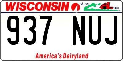 WI license plate 937NUJ