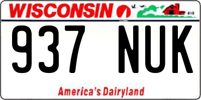 WI license plate 937NUK