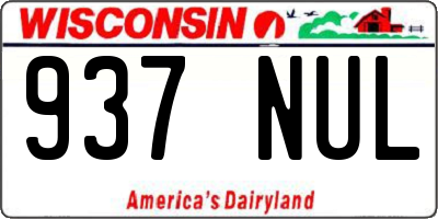 WI license plate 937NUL