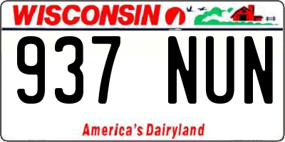 WI license plate 937NUN