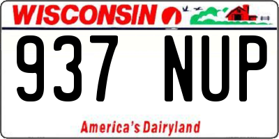WI license plate 937NUP