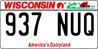 WI license plate 937NUQ