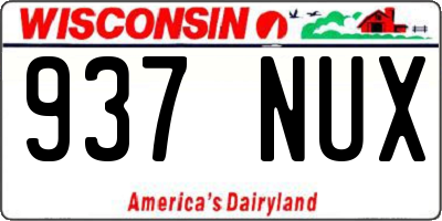 WI license plate 937NUX