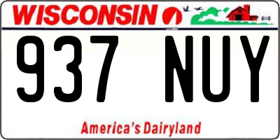 WI license plate 937NUY