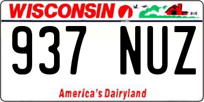 WI license plate 937NUZ