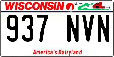 WI license plate 937NVN