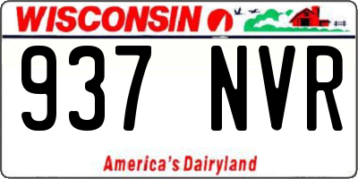 WI license plate 937NVR