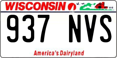 WI license plate 937NVS