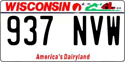 WI license plate 937NVW