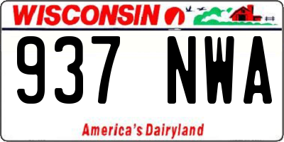 WI license plate 937NWA
