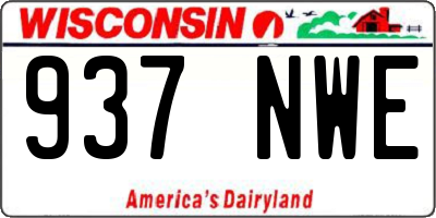 WI license plate 937NWE