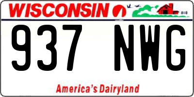 WI license plate 937NWG