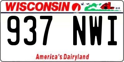 WI license plate 937NWI