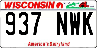 WI license plate 937NWK