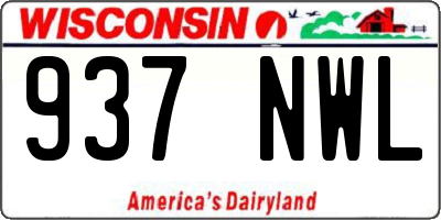 WI license plate 937NWL