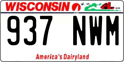 WI license plate 937NWM